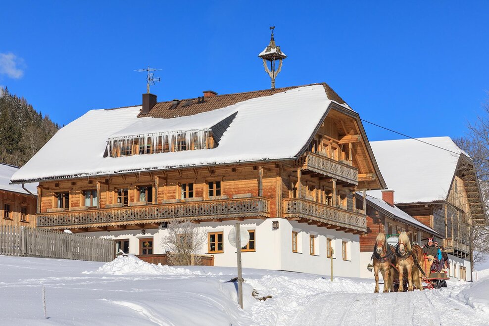Pferdeschlitten bei der Windbacherstube im Obertal | © Martin Huber/Tourismusverband Schladming - Martin Huber