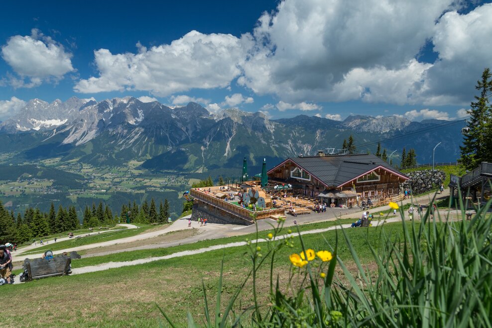 Die Schafalm im Sommer umgeben von vielen Menschen | © Harald Steiner