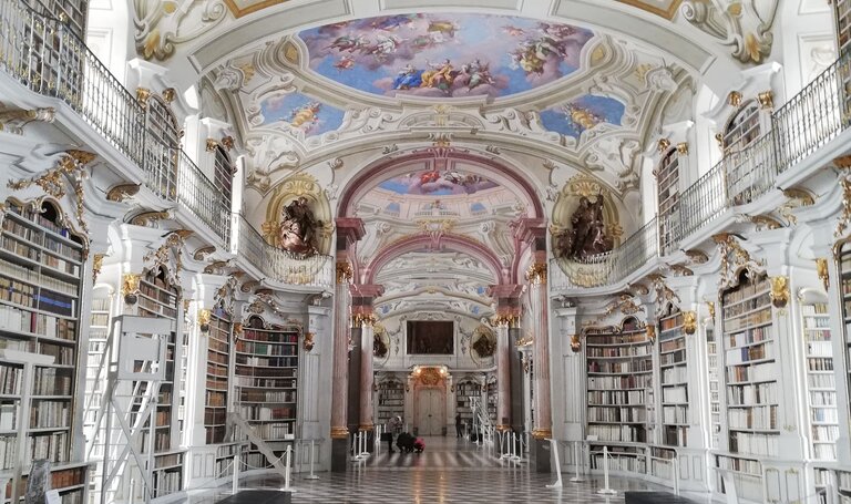 Inside of the abbey library in Admont