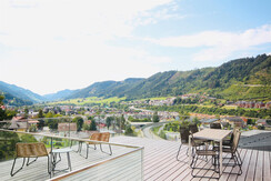 Dachterrasse mit Blick über ganz Schladming