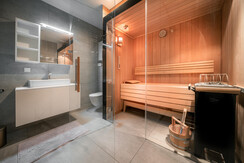 Badezimmer mit privat Sauna
