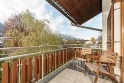 Balkon mit Blick auf den Planai Zielhang