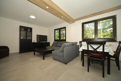living room with dining area
