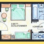 Pomiń zdjęcie triple room with shower or bath tube, WC
