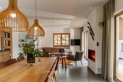 living room area with effect fire