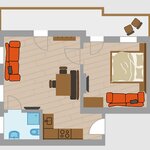 Bild von Appartement D - 1 Schlafzimmer, Dusche, WC